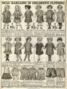 While not from Neiman-Marcus, here is a 1914 advertisement of mainly girl's clothing from a 1914 Sears catalogue