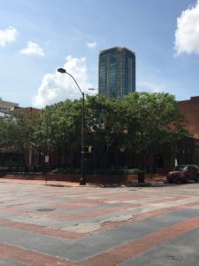 A contemporary image, in color, of the 2nd and Commerce street corner that H H Holmes claimed after he murdered Minnie Williams.