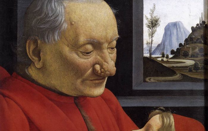 died today - Ghirlandaio who painted a very realistic images of an old man staring adoringly at a small child with gold ringlets