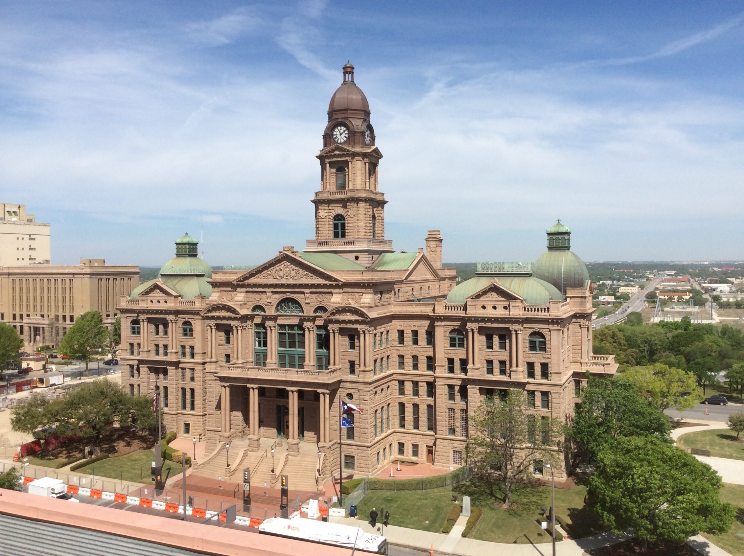 A massive stone courthouse in Tarrant County is shown here - I doubt it was the courthouse that heard the case of Holmes' unpaid contractors.